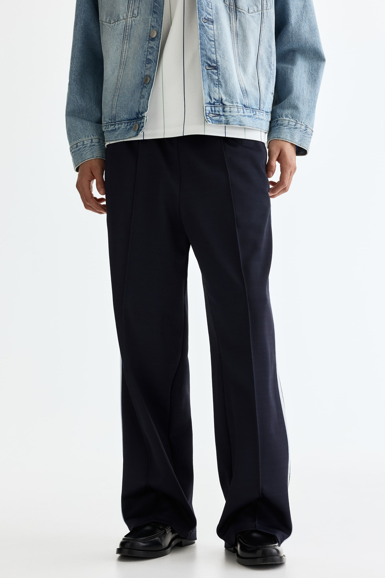 Relaxed Fit track pants - Navy blue/Stripes/Brown/Stripes - 3