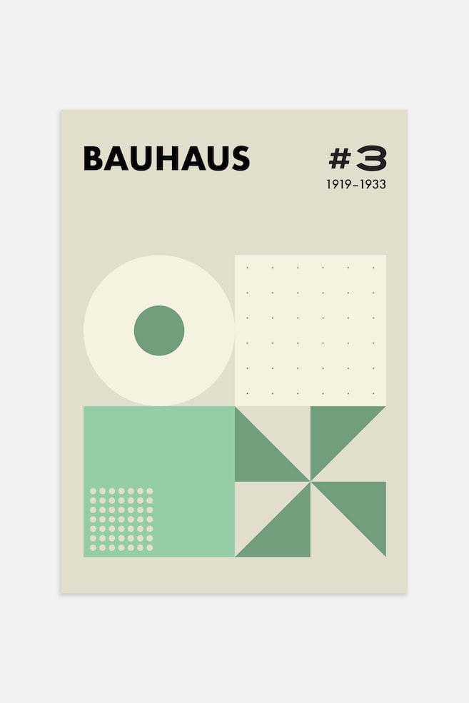 Bauhaus Geometry Green Poster - Vert/beige - 1