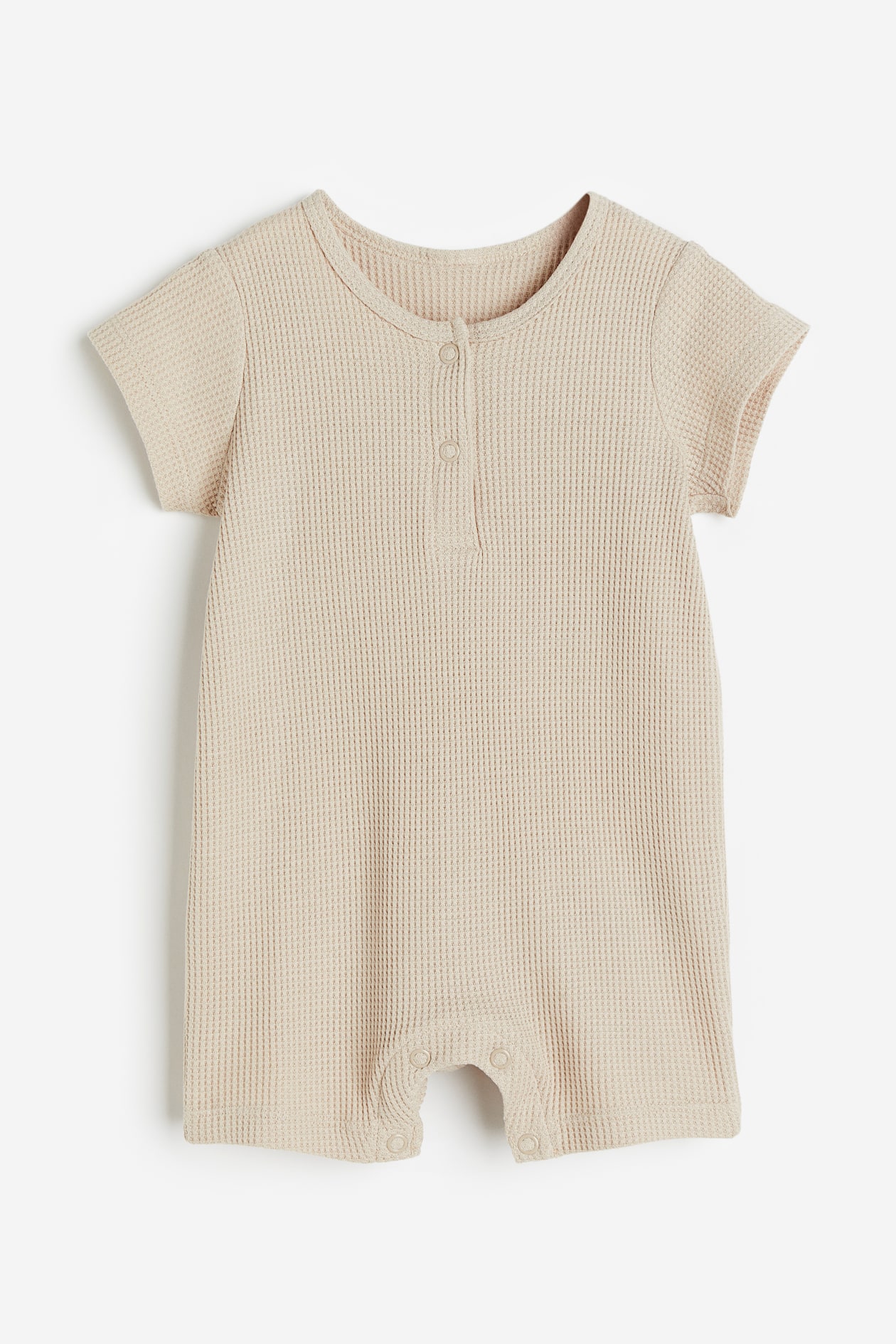 Waffled Romper Suit - Light beige - Kids | H&M US