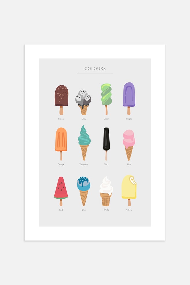 Ice Cream Colours Poster - Blue - 1