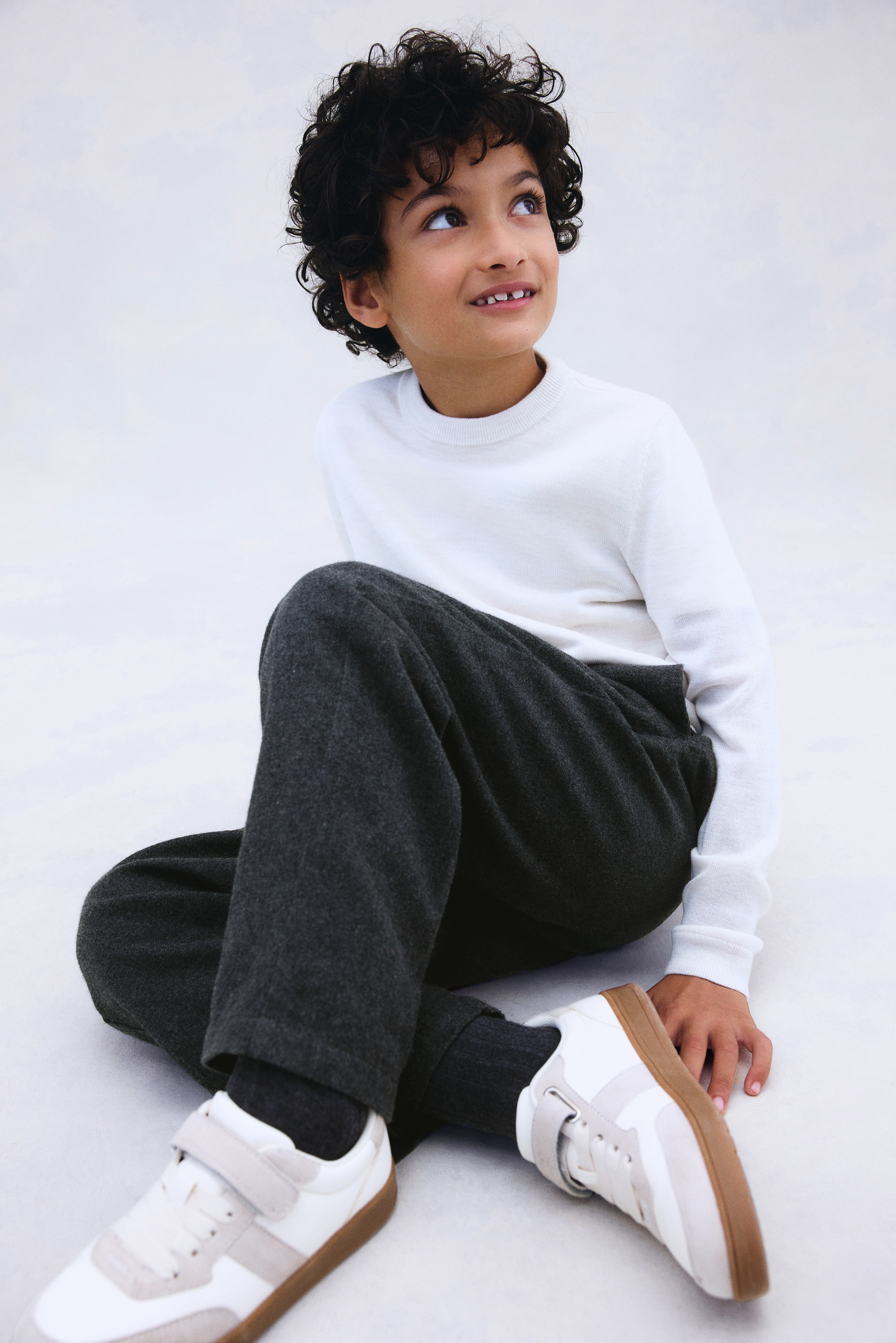 H & M - コットンジャージーチノパンツ - グレー H & M - コットンジャージーチノパンツ - グレー