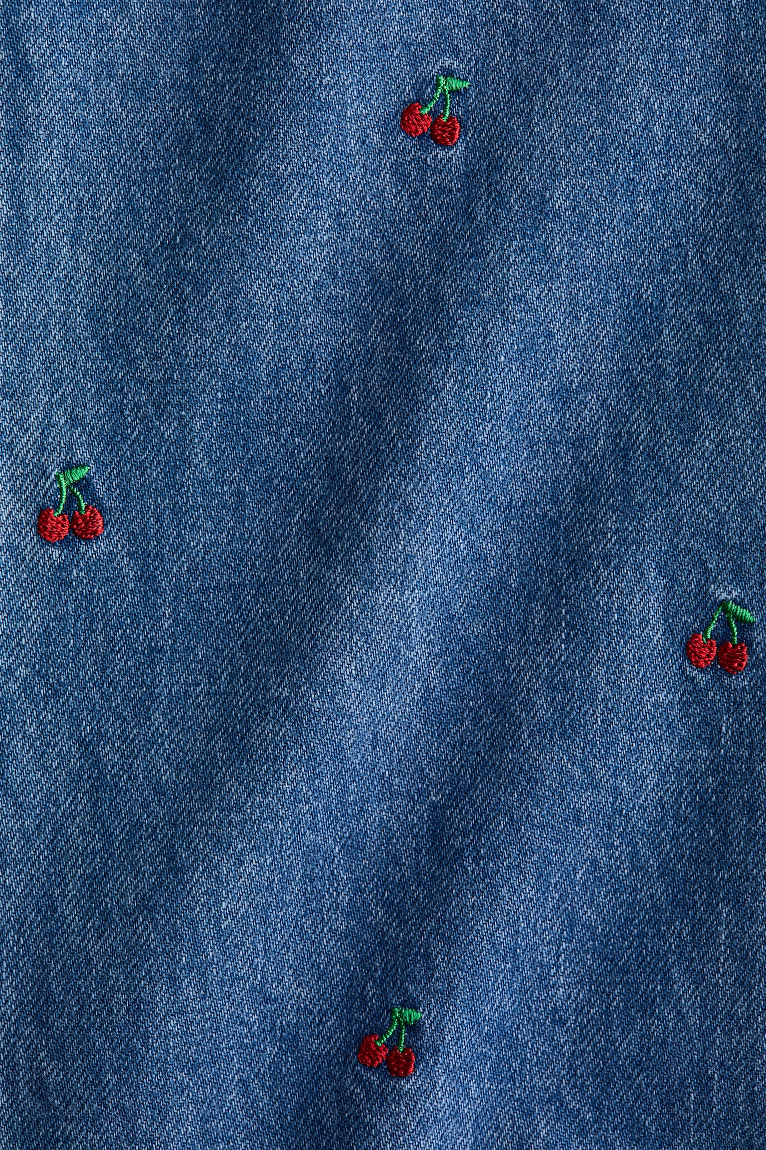 Τζιν Wide Leg με σούρες στη μέση - Μπλε denim/κεράσια/Μπλε denim/φιόγκοι - 4