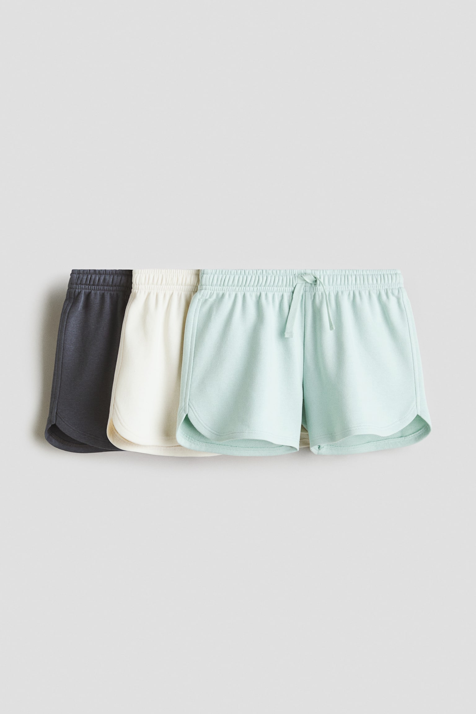 3-pack sweatshorts - Light turquoise/Dark grey/Light pink/Leopard print/Yellow/Light grey marl/Black