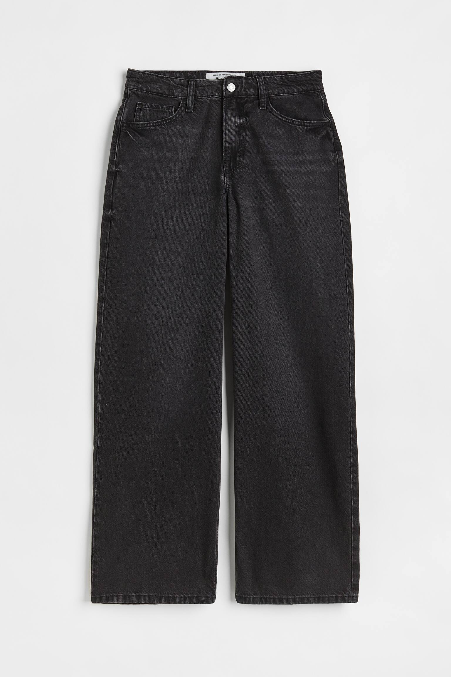 Wide Low Jeans - Màu đen - 1