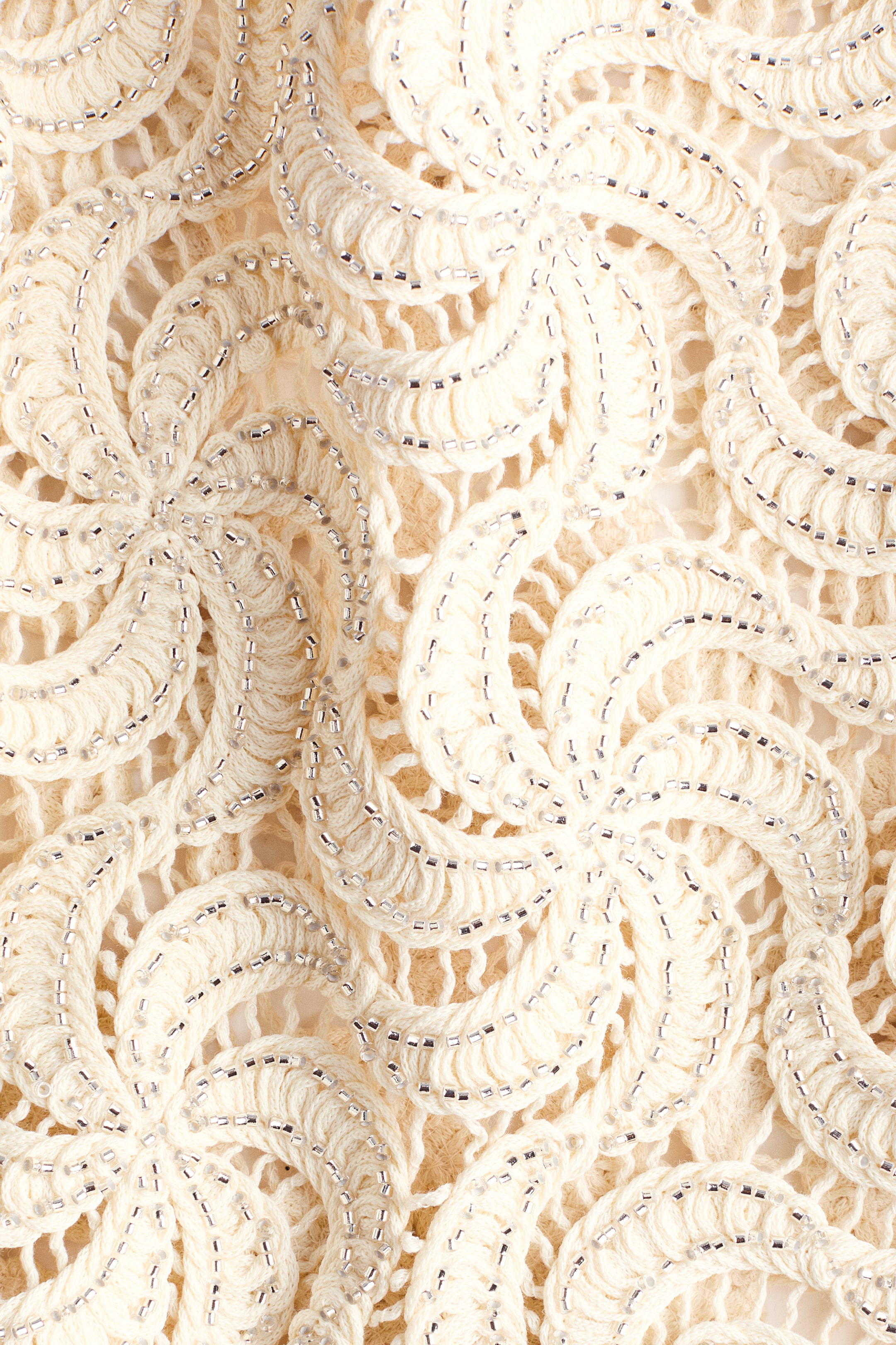 Beaded Crochet-Look Halterneck Top