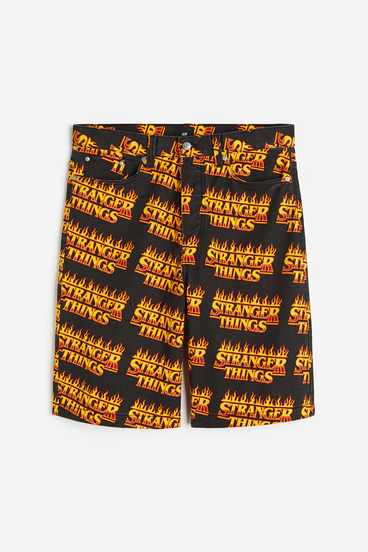 Loose Fit Printed twill shorts - Black/Stranger Things - 1