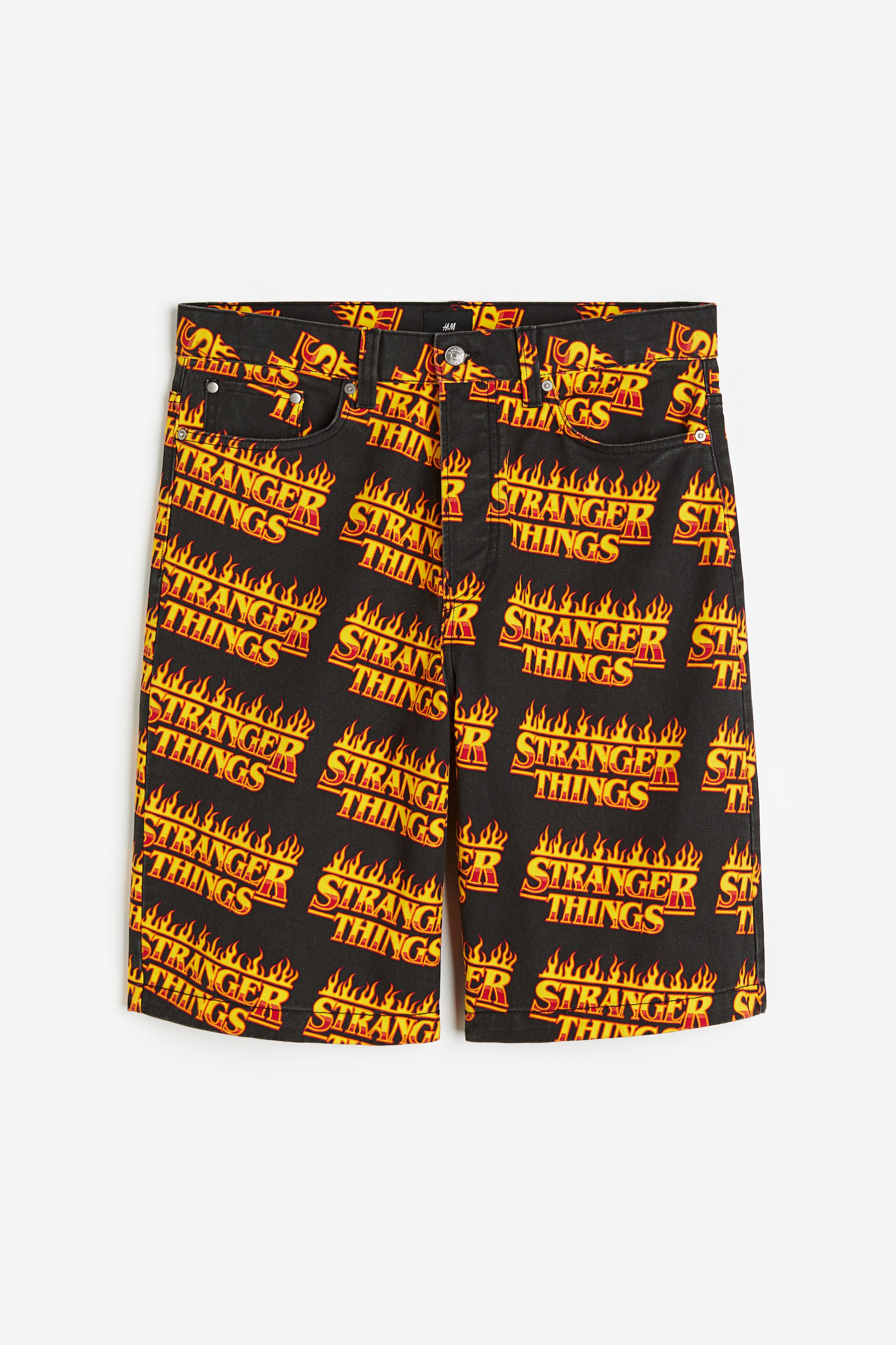 Loose Fit Printed Twill Shorts