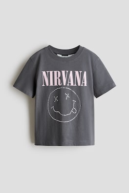 T-shirt i bomull med tryckt motiv