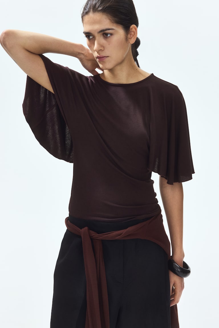 Rebrasta bluza sa šišmiš rukavima