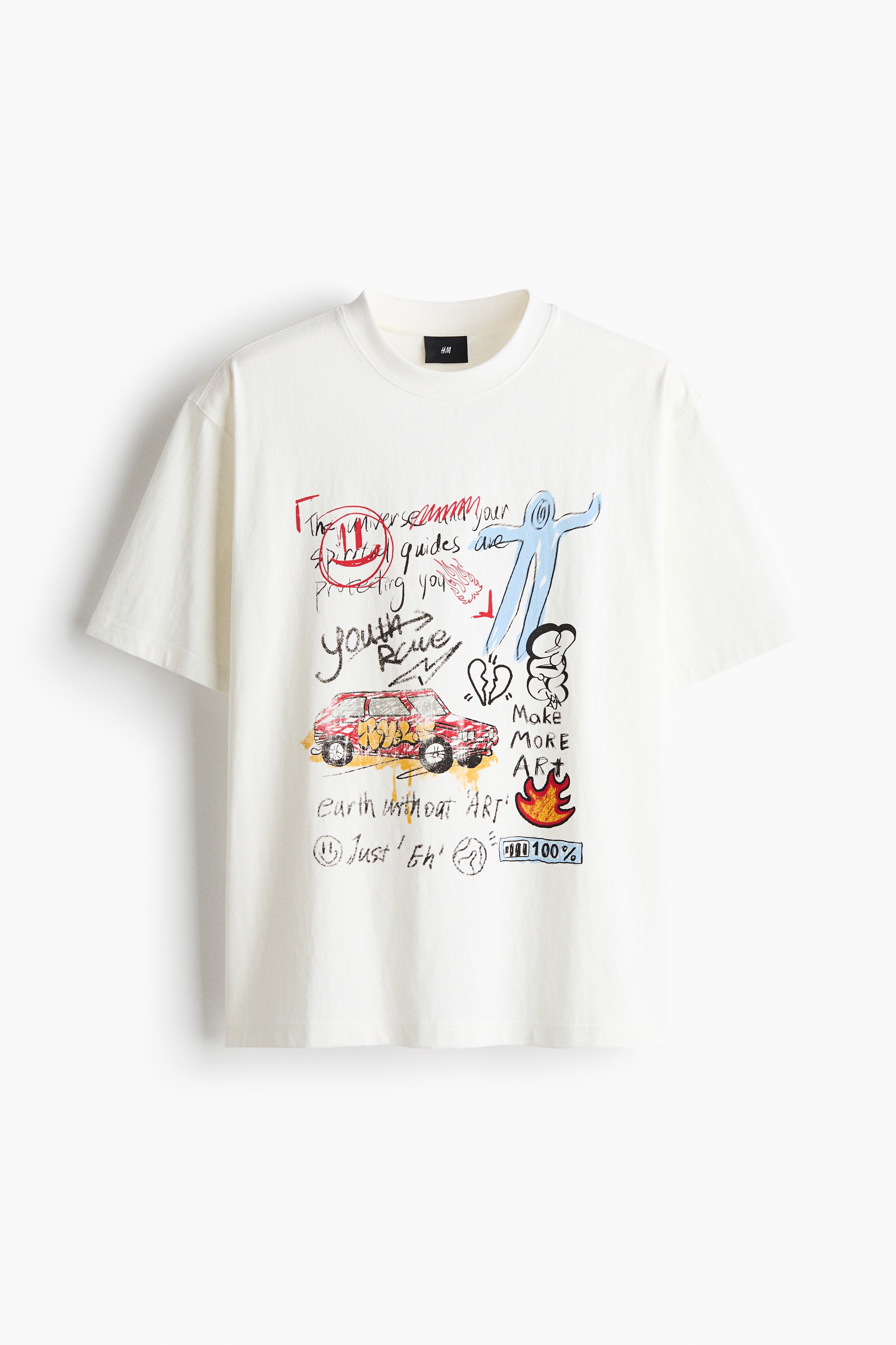 ルーズフィット プリントTシャツ - ホワイト／Youth Race/ブラック／Culture/ダークパープル／Revel/ブルー／タイダイ