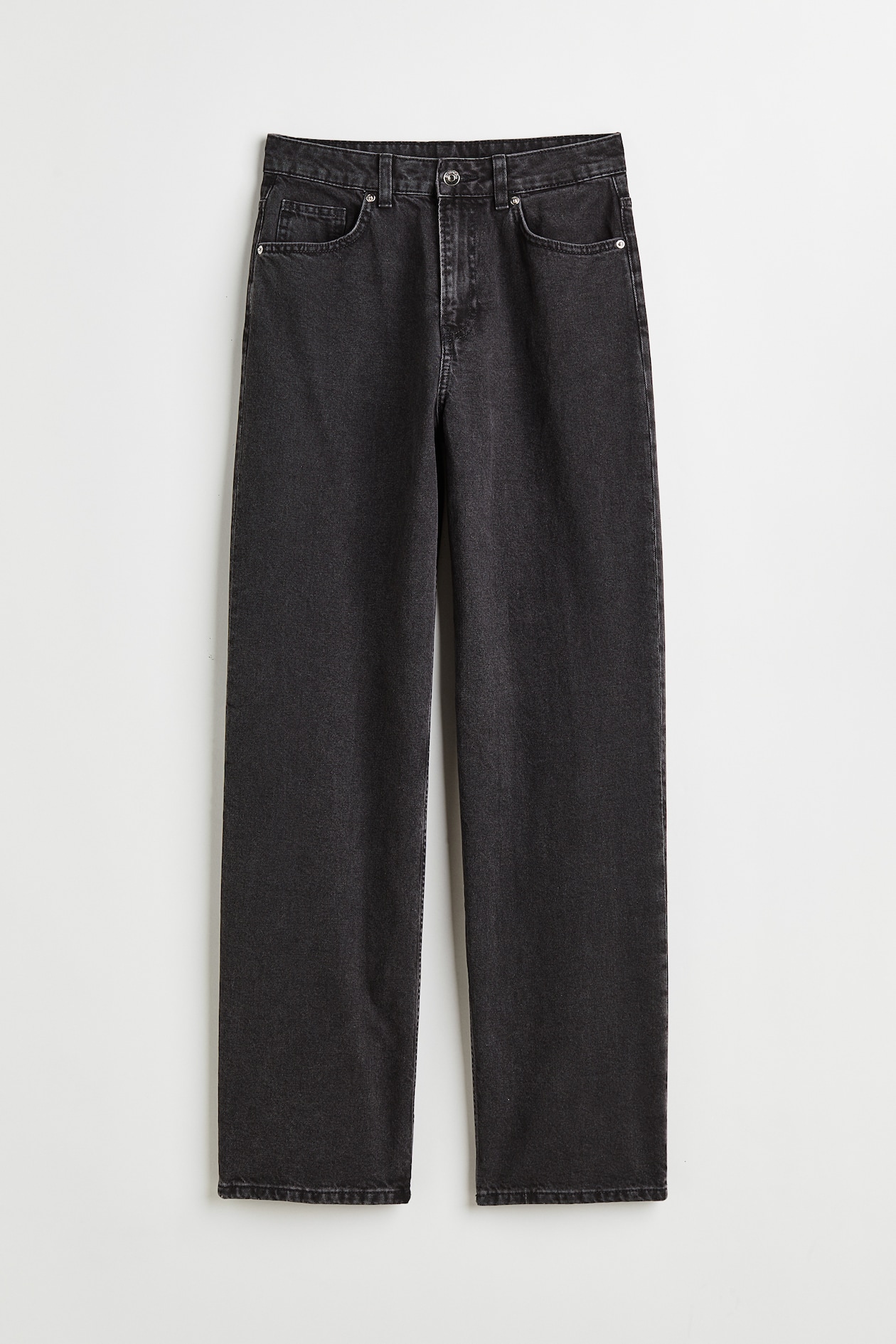 90s Baggy High Jeans - High waist - Long - Black - Ladies | H&M US