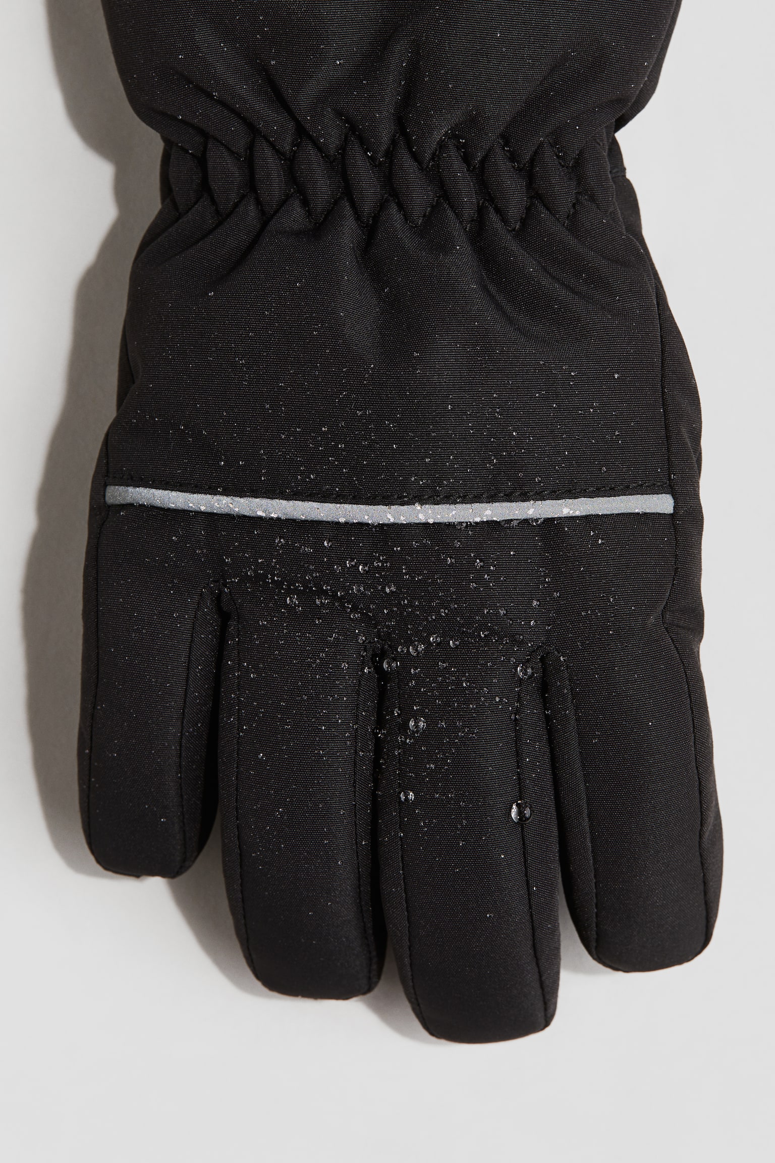 Water-repellent padded gloves - Black/Light dusty pink - 2