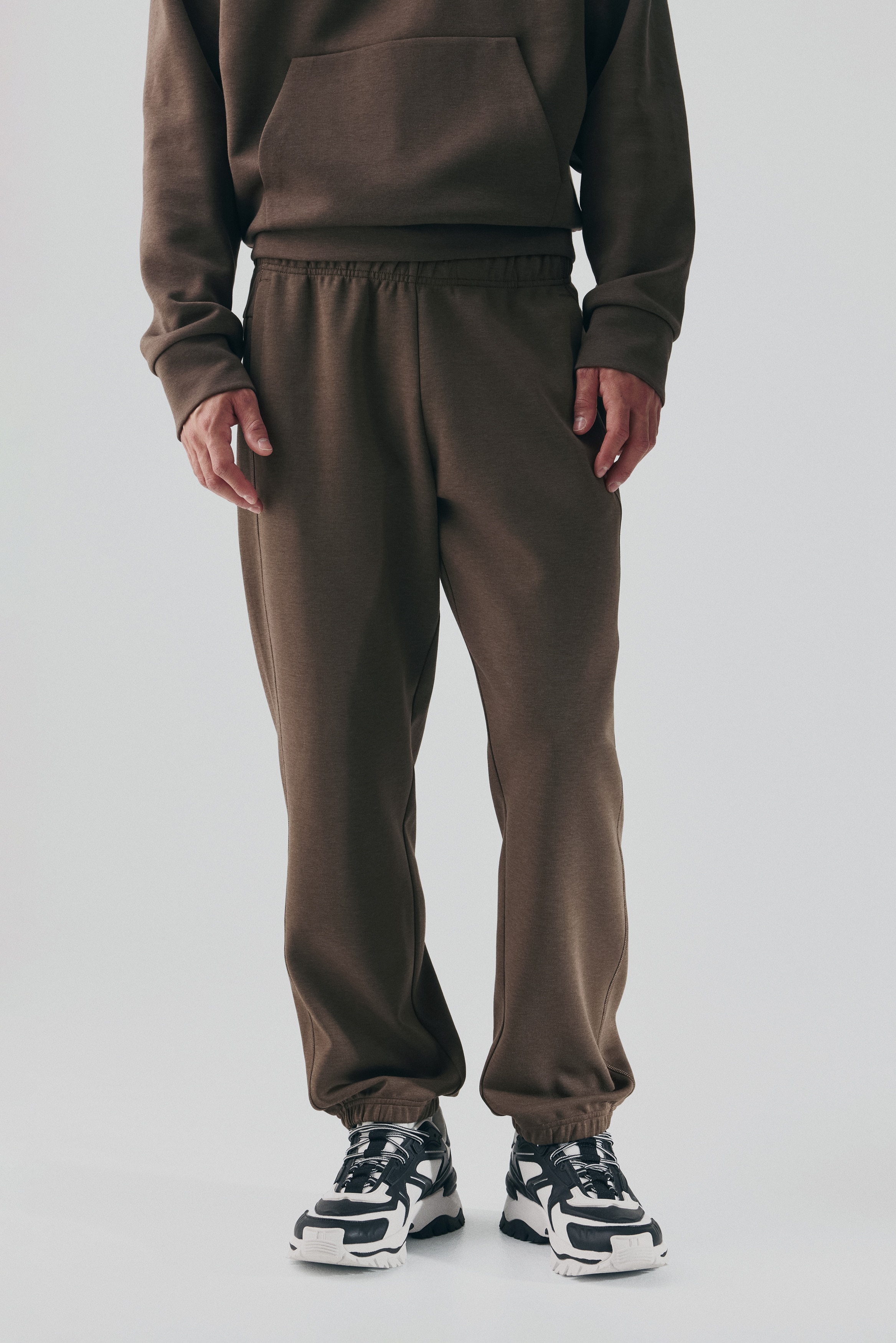 【きらり】 スウェット&ジョガーパンツ M ブラウン ルーズフィット スポーツジョガーパンツ DryMove™ - ブラウン