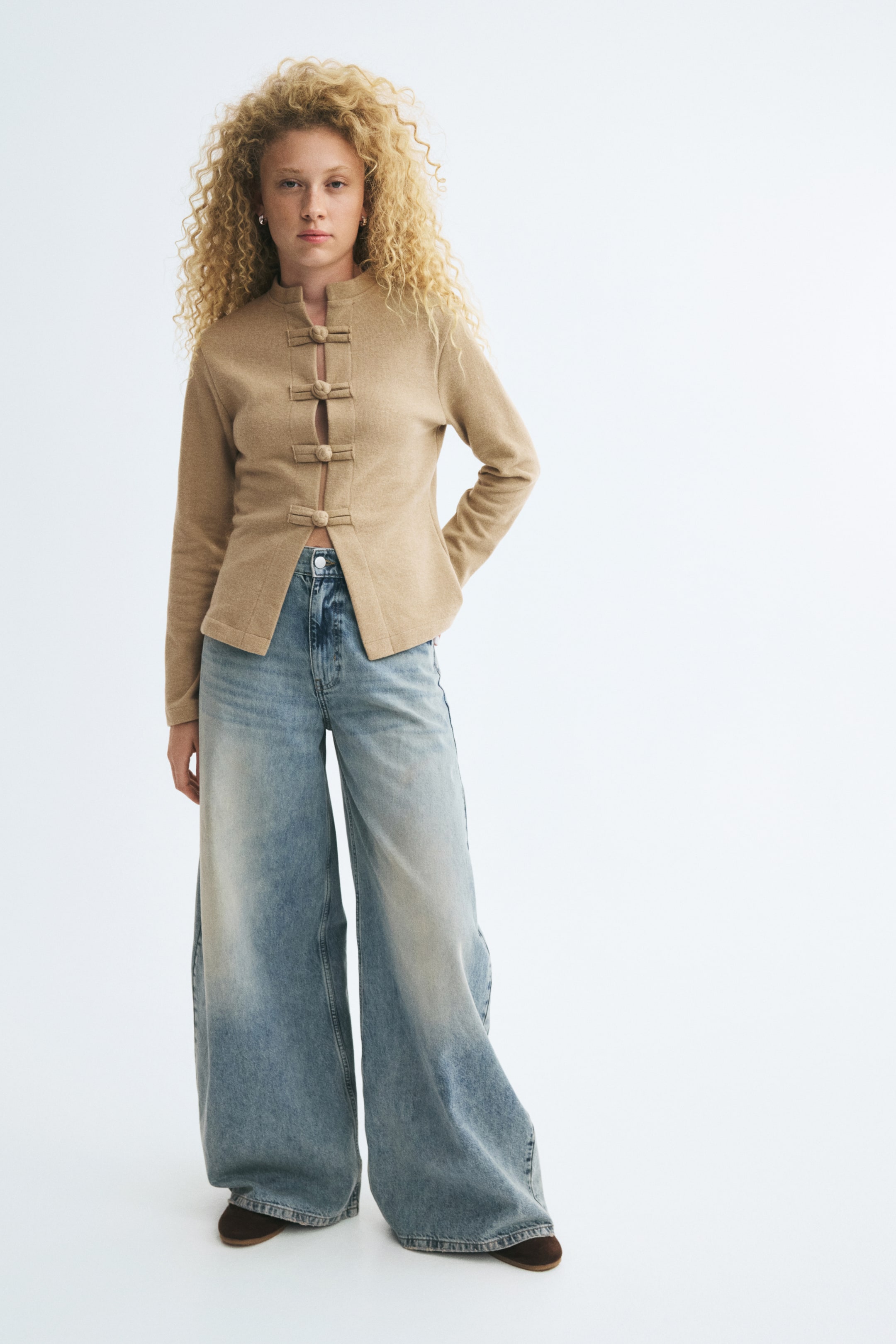 Knot-Button Cardigan