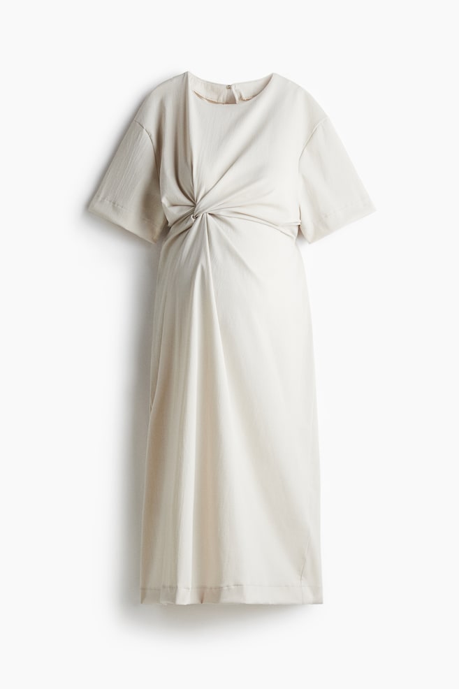 MAMA Knot-detail dress - Crema/Negro - 1