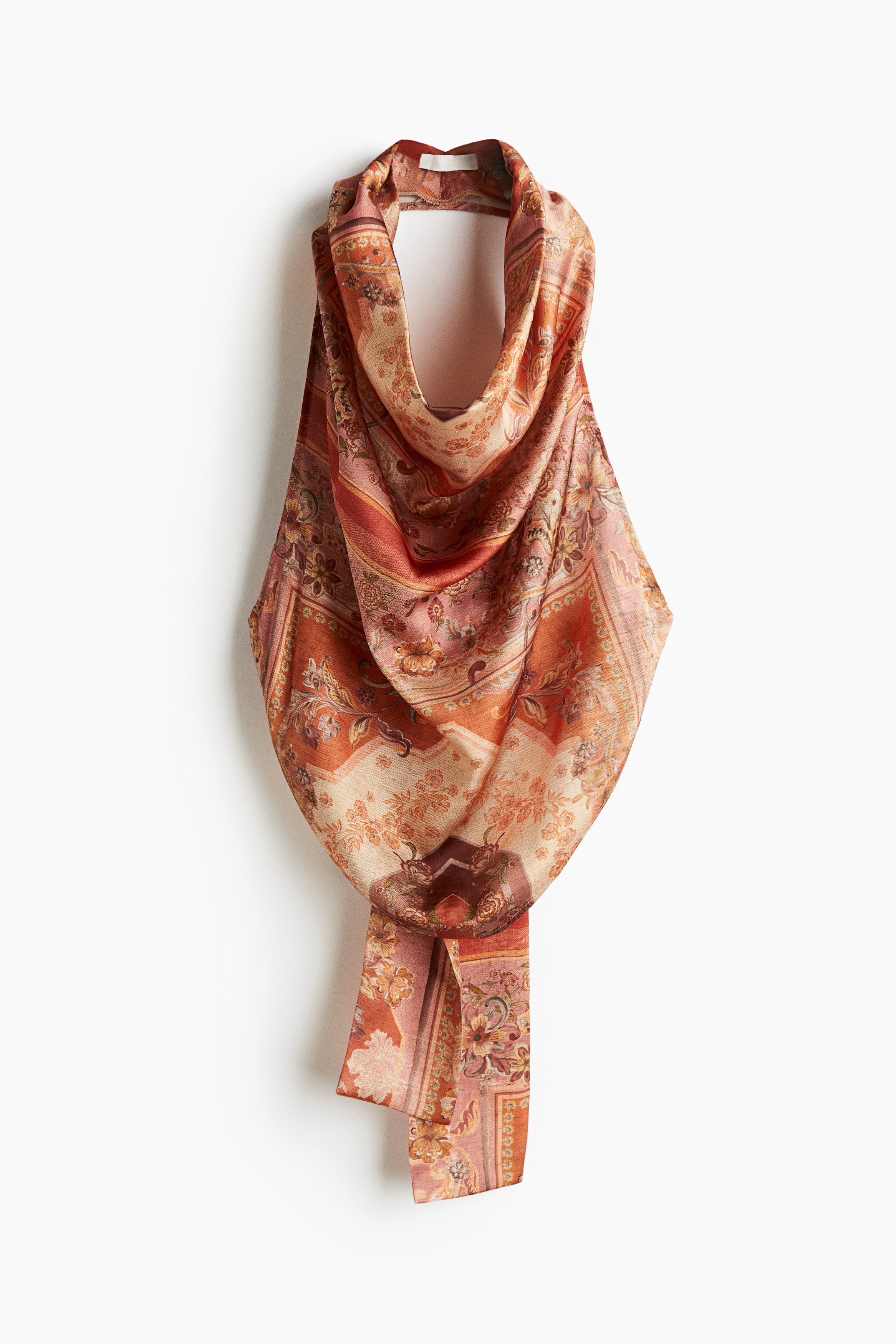 Halterneck-topp - Tåkerød/Mønstret