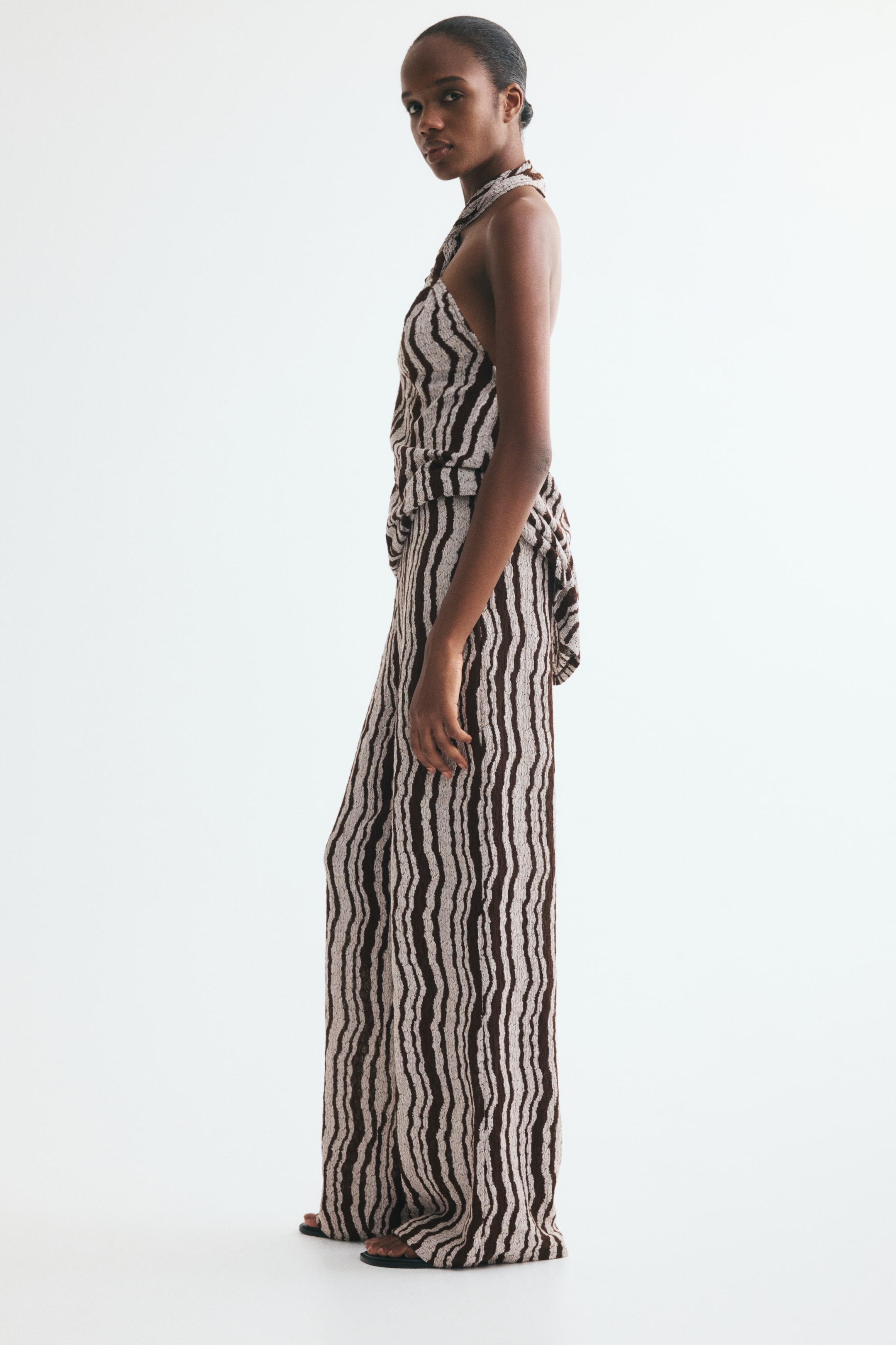 Textured Pull-On Pants