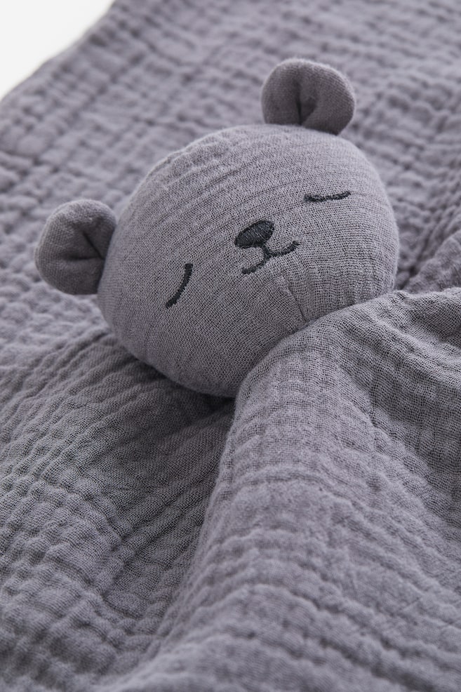 Cotton muslin comfort blanket - Dark grey/Bear/White/Rabbit/Light beige/Bear/Light pink/Rabbit/dc - 4
