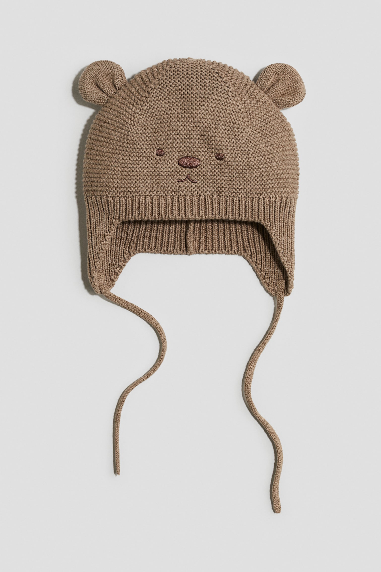 Детская шапка H&M Knit with Chin Strap, цвет: Коричневый — фото 1