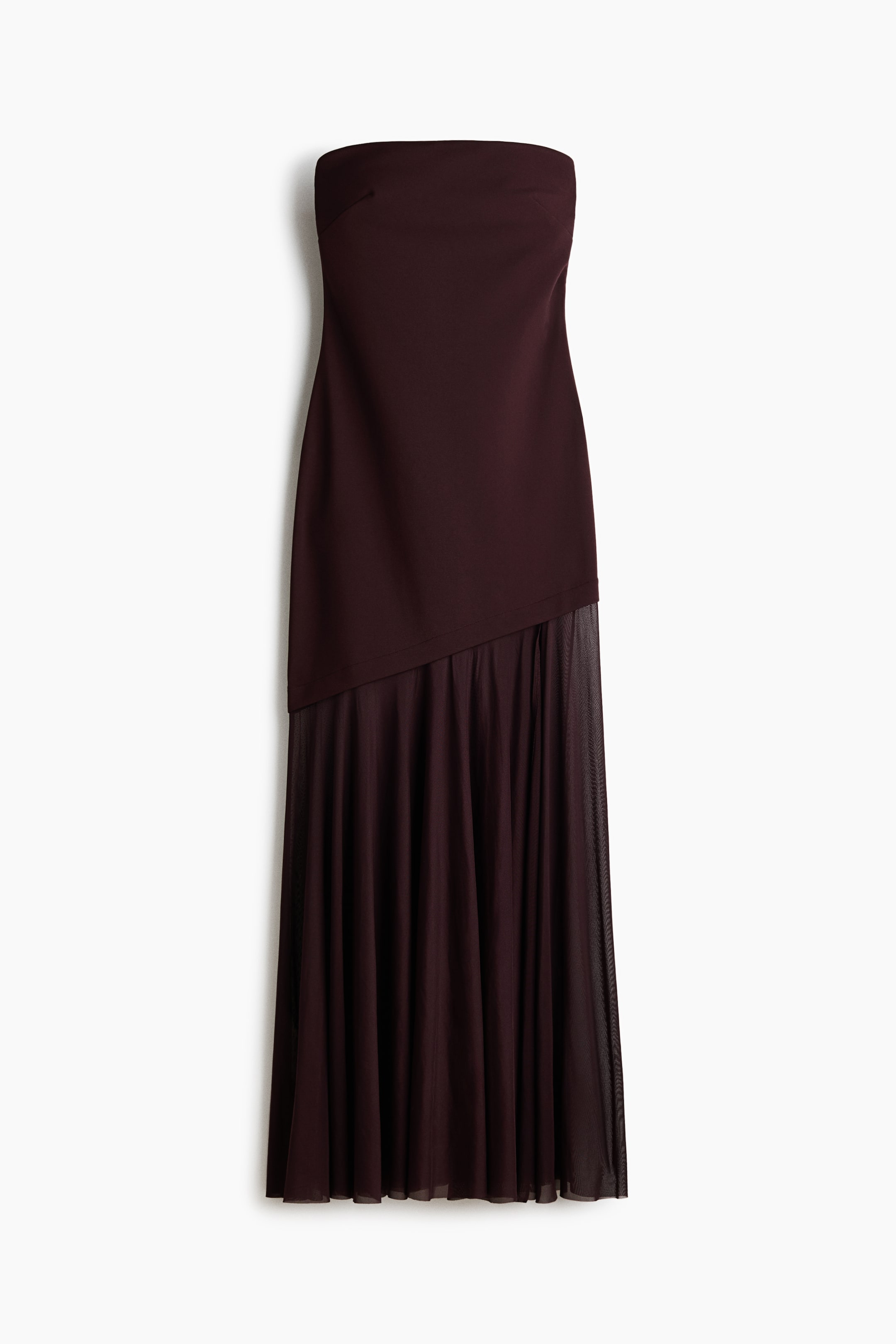 Dual-Fabric Bandeau Dress
