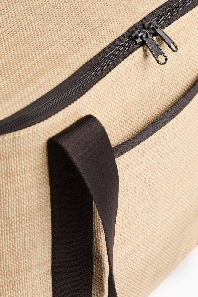 Straw-Look Cooler Bag-Beige - 3