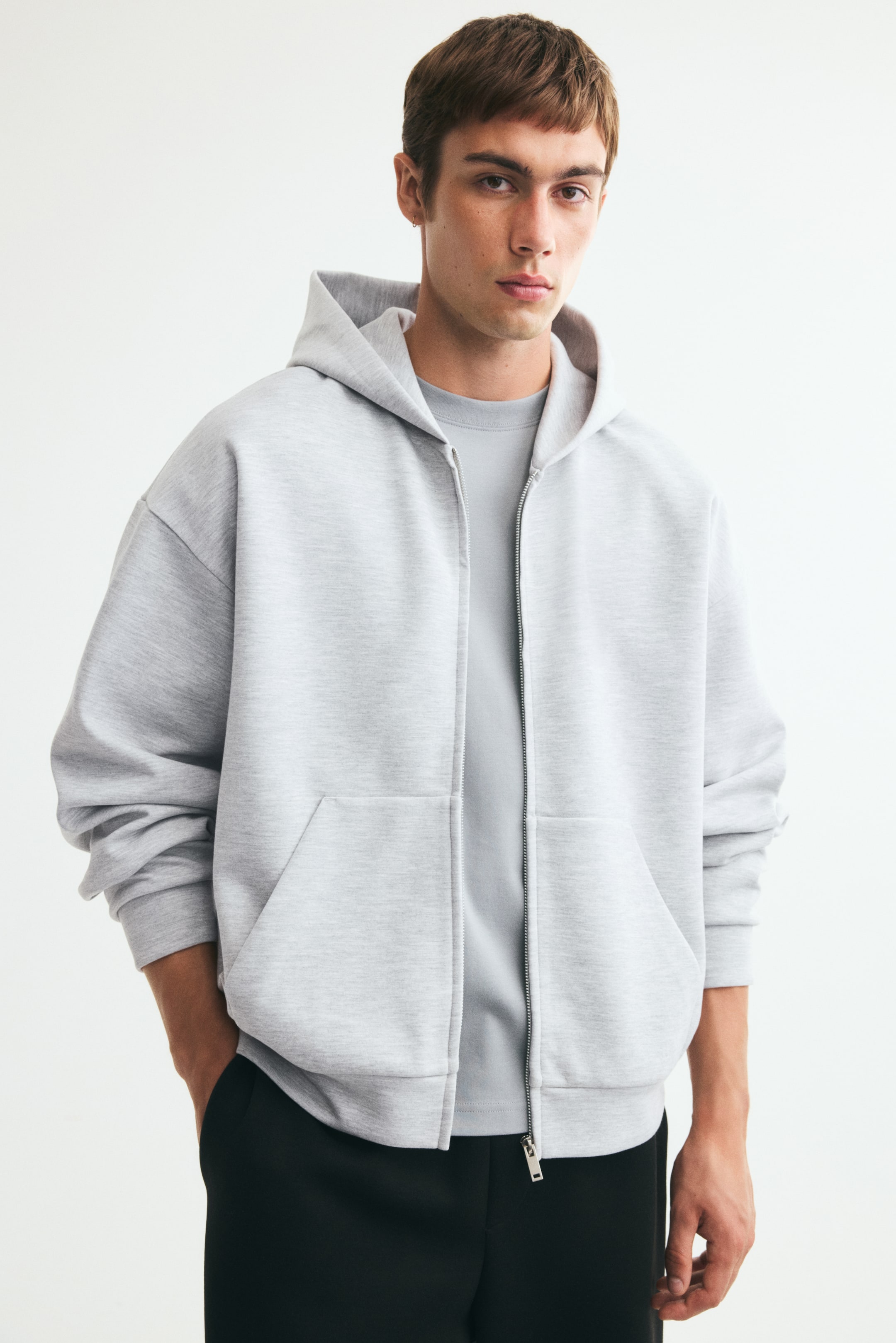 Oversized Interlock Hooded Jacket