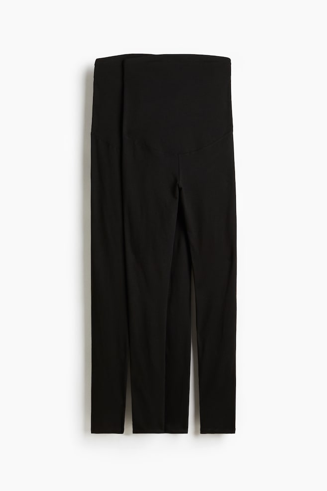 MAMA 2-pack jersey leggings - Black/Dark grey/Black - 1