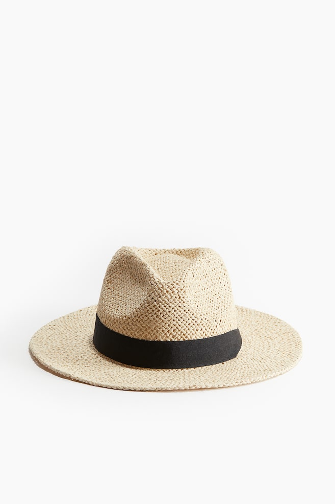 Straw hat - Beige/Black - 2