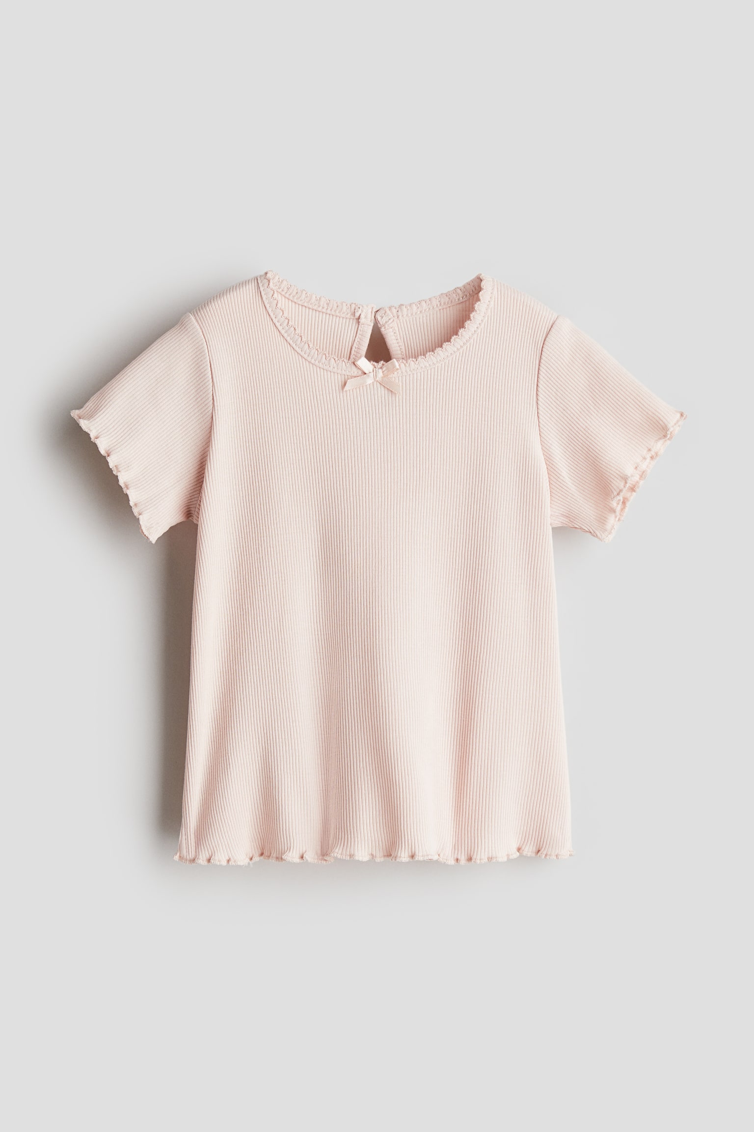 Ribbed jersey top - Light pink/Pink/Light grey/Black/Cream - 1