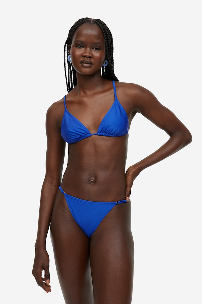 Padded triangle bikini top - Bright blue - 1