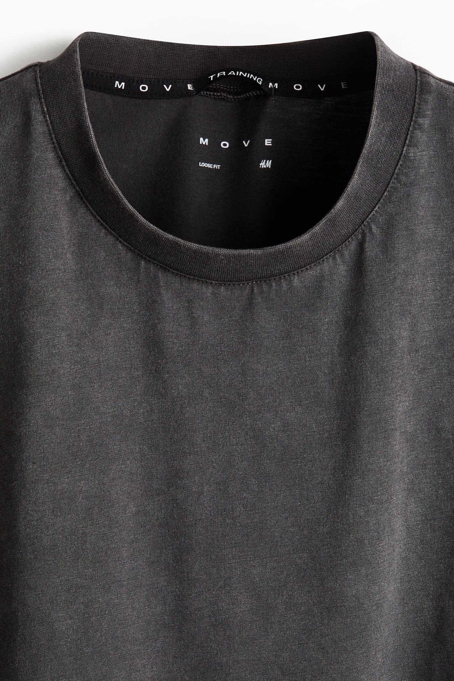 Мужской топ H&M Move Loose-Fit Sports with DryMove™, цвет: Тёмный серый — фото 7
