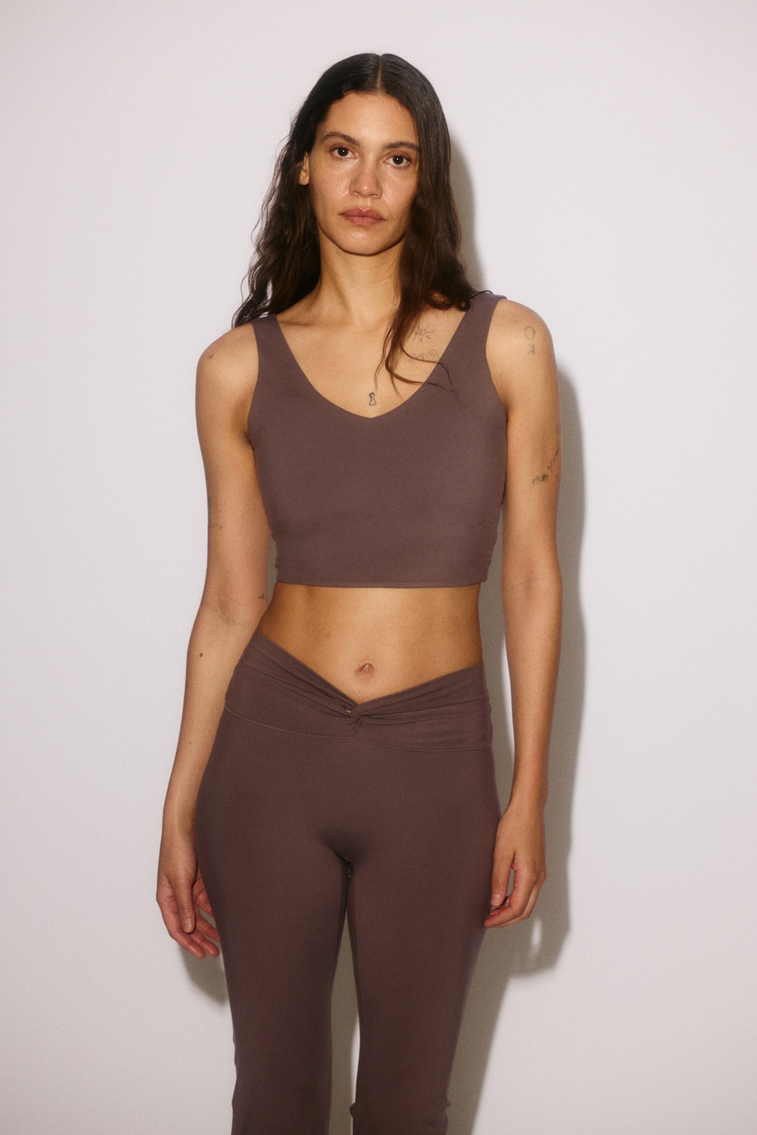 מכנסי טייץ יוגה מתרחבים SoftMove™‎ - כמהין בהיר/שחור/כחול אמזונייט - 1