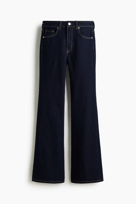 Женские джинсы H&M Flared High, цвет: Тёмный джинсовый синий