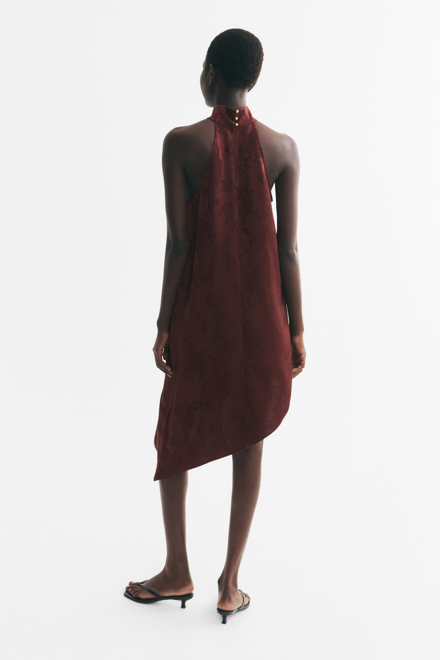 Женское платье H&M Asymmetric, цвет: Бордовый — фото 4