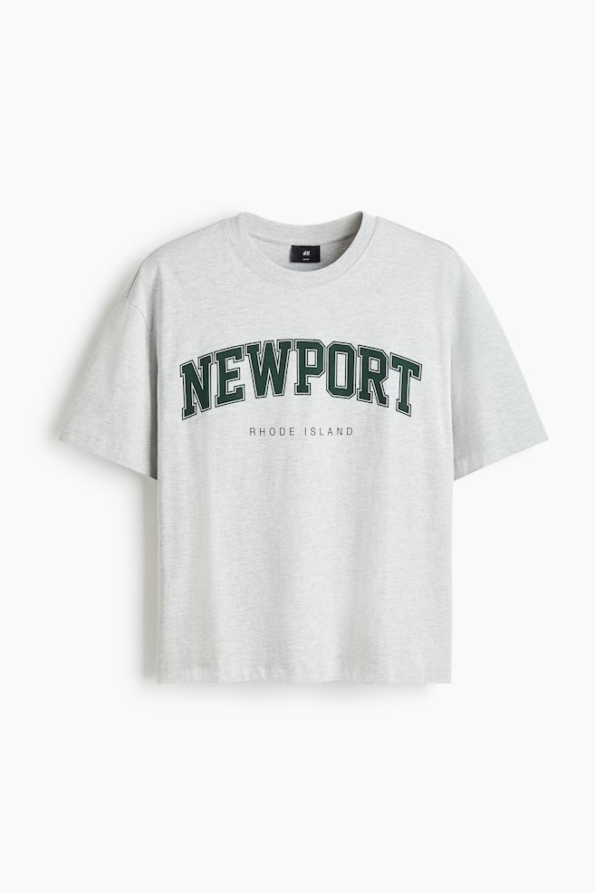 Loose Fit Printed T-shirt - Light grey marl/Newport/Dark blue/New York City/White/New York City - 1