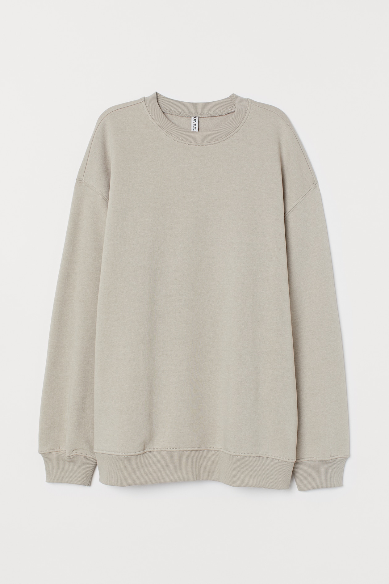 Oversized Sweatshirt - Round Neck - Long sleeve - Light taupe - Ladies ...