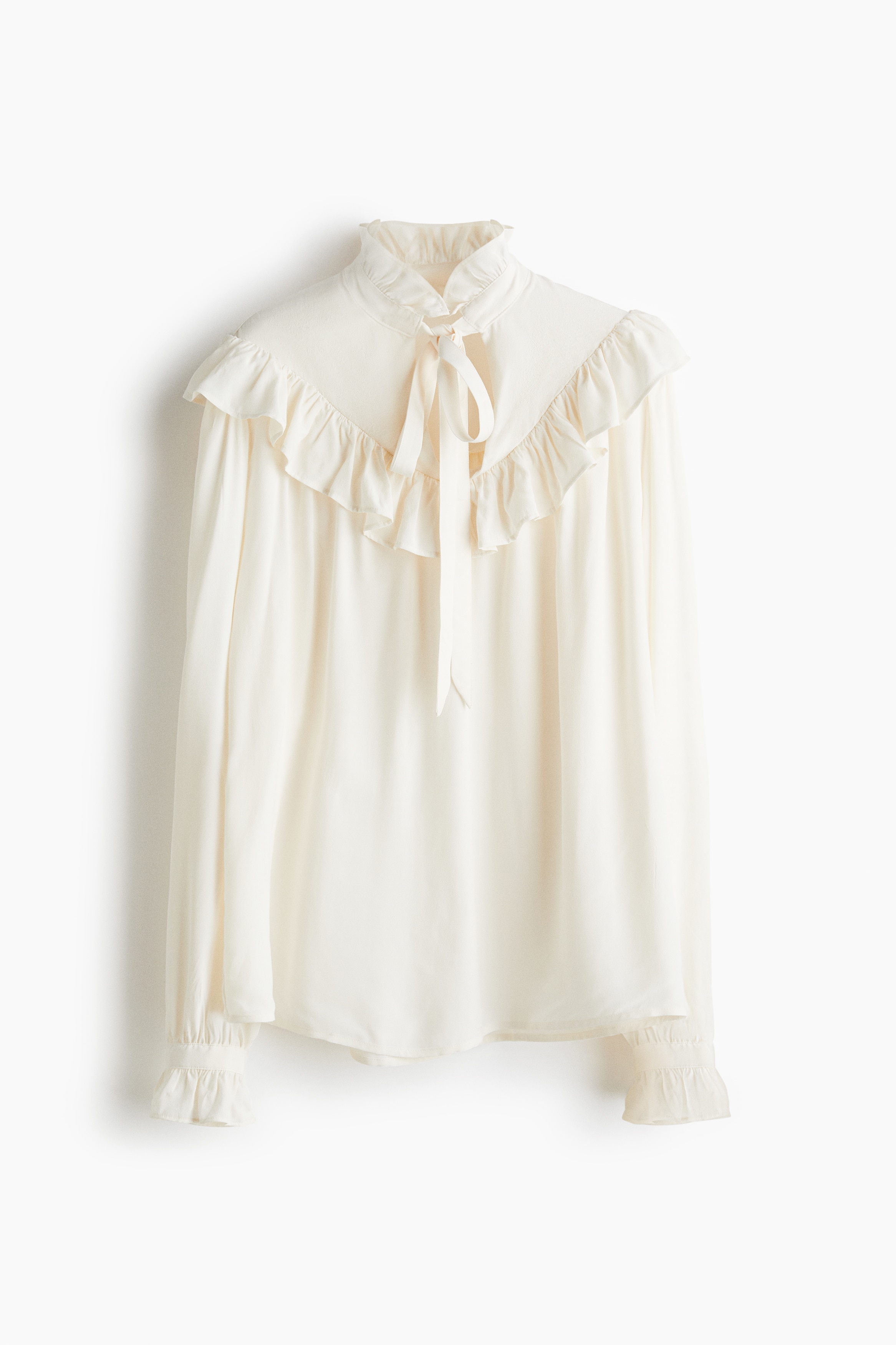 Ruffle-Trimmed Blouse - Cream