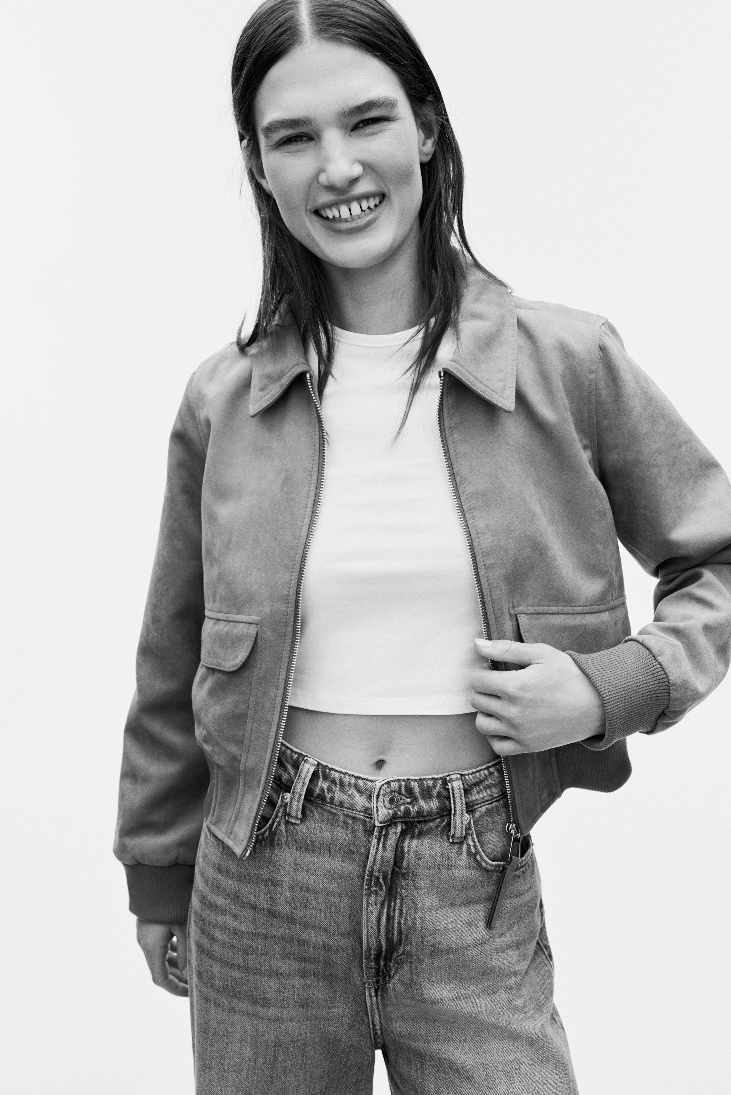 Collared bomber jacket