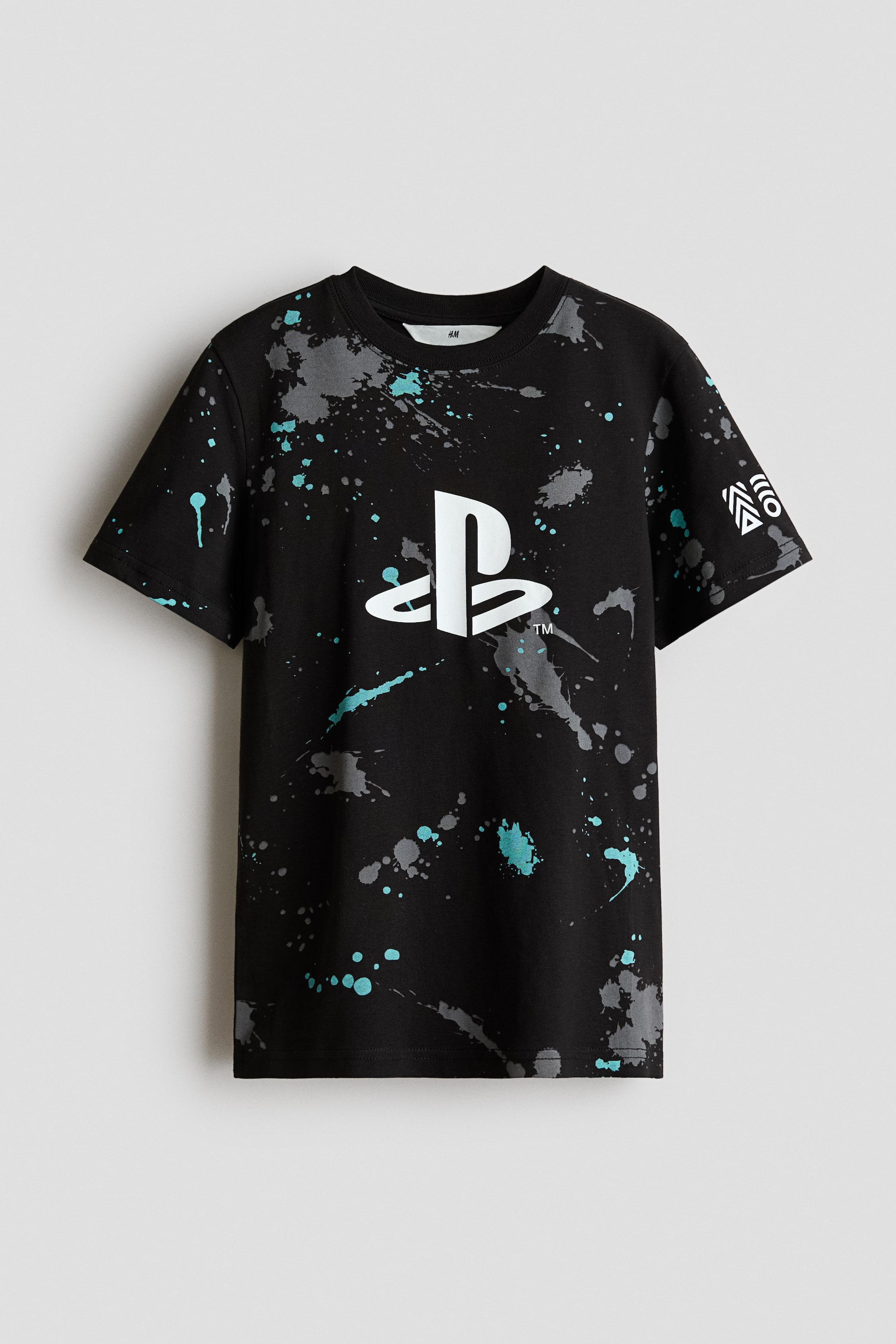 Zobrazit větší obrázek: Bavlněné tričko s tištěným motivem - Černá/Playstation - DĚTI | H&M CZ 1