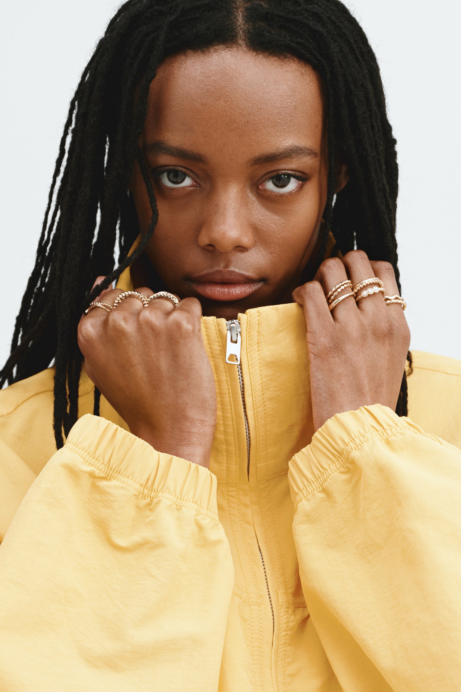 Oversized nylon jacket - Yellow - 7