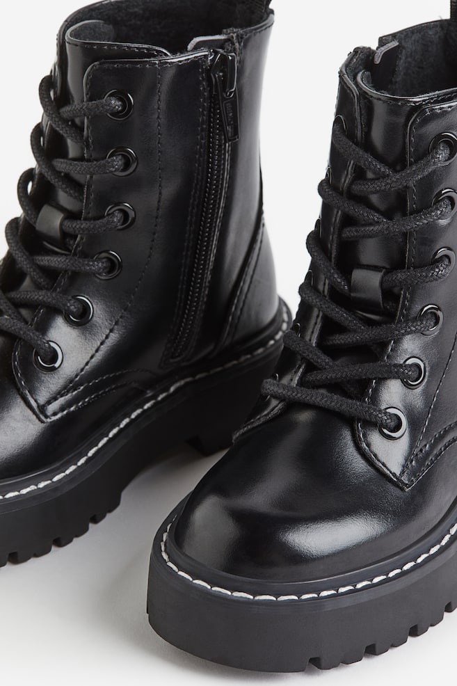 Lace-up boots - Black/Silver-coloured - 4