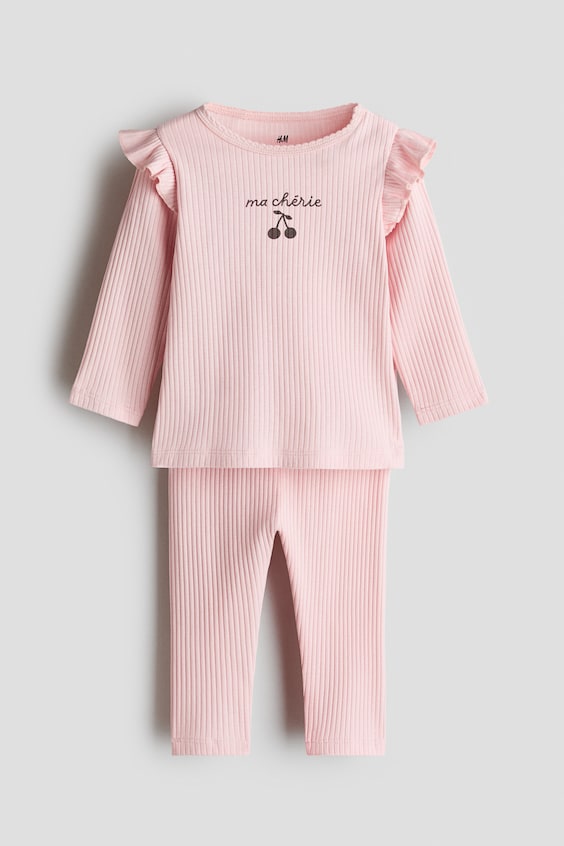 Детские топы H&M 2-Piece Ribbed Cotton Set
