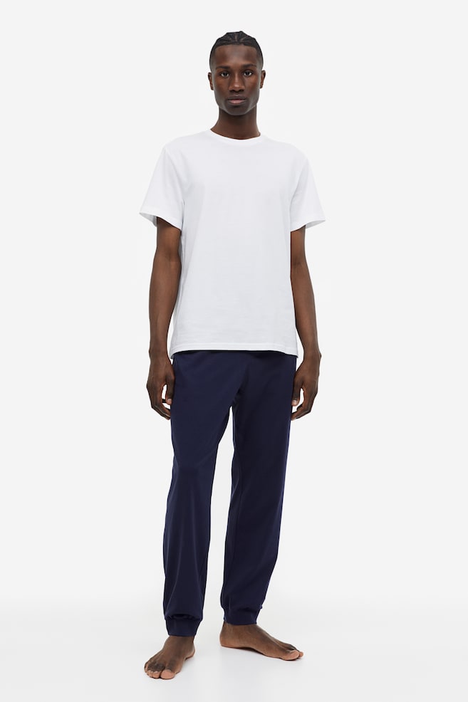 2-pack Regular Fit Pyjamasbukse - Lys gråmelert/Marineblå/Sort/Mørk gråmelert/Grå/Gråmelert - 1