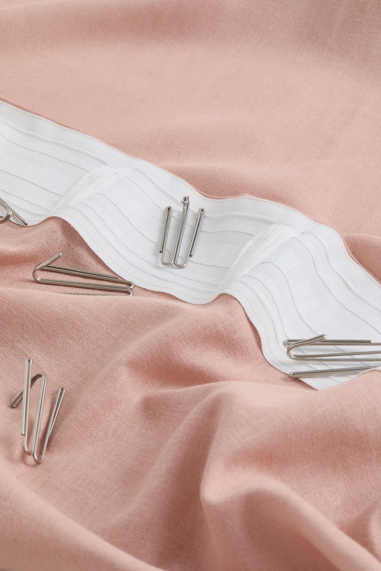 Набір із 2 штор на основі льону - Приглушений рожевий/Білий/Бежевий/Бежевий/Шавлієвий/Світло-блакитний - 5