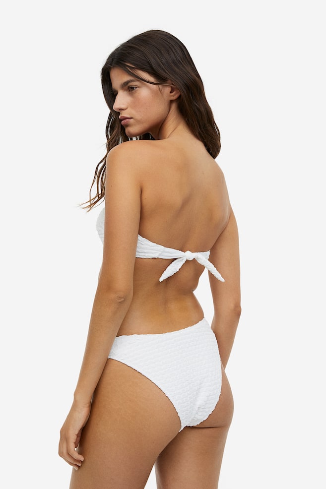 Padded bandeau bikini top - White/Light yellow - 3
