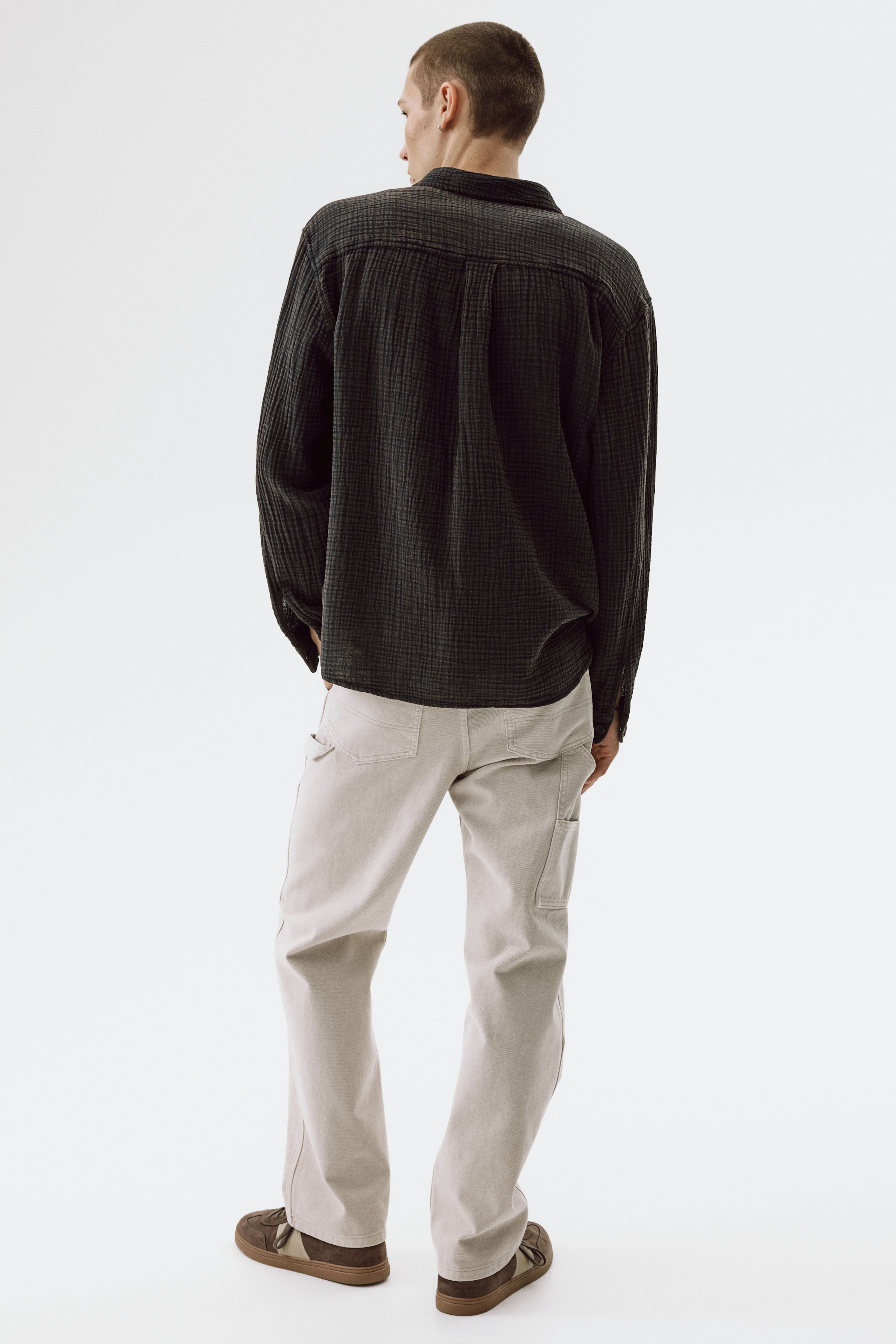 Regular-Fit Cotton Muslin Shirt
