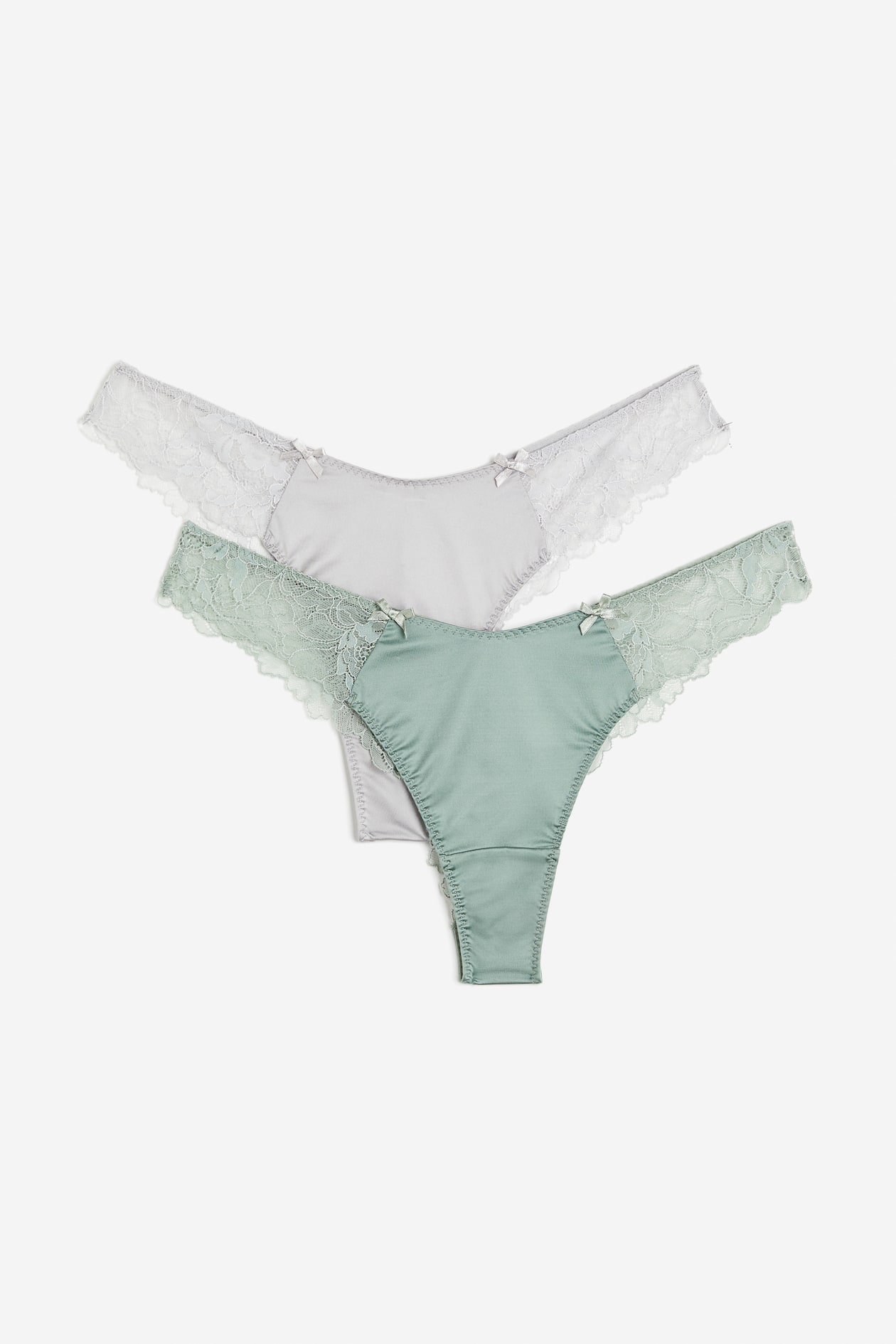 Women's Light grey/Light green 2-pack Brazilian briefs | H&M IN