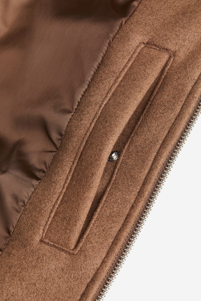 Regular Fit Wool-blend jacket - Dark brown - 3