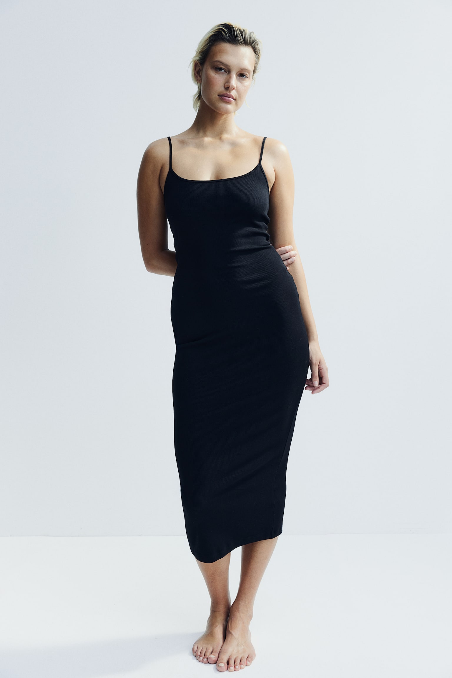 Long Strappy Dress - Black/Greige/Dark grey - 7