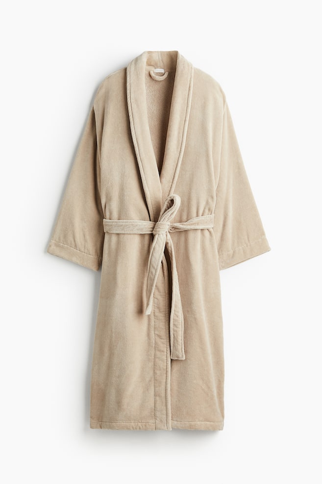 Velour Robe - Beige - 1